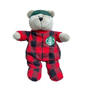 Limited Edition Holiday Starbucks 2020 Red Plaid Cozy Flannel Bearista Bear